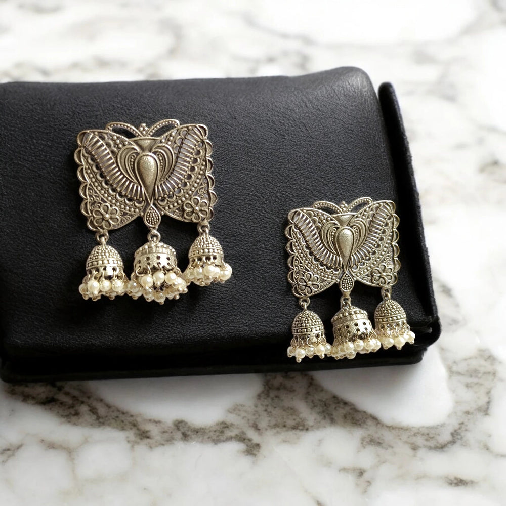 LAVANYA SILVER OXIDISED EARRINGS