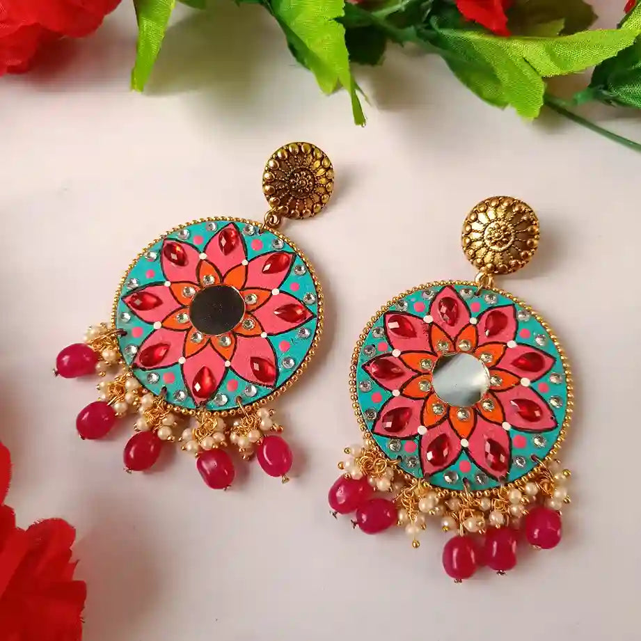 MANDALA HAND PAINTED EARRINGS ANIYA