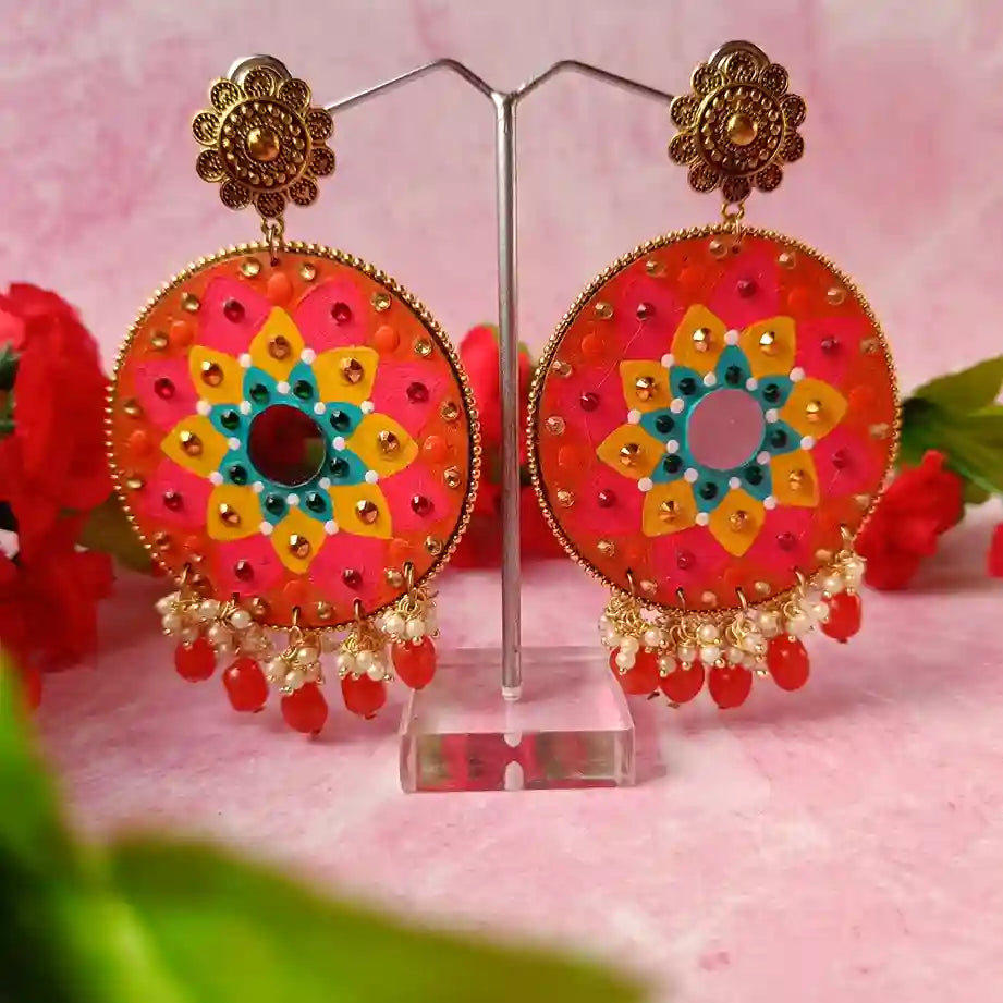 MANDALA HAND PAINTED EARRINGS EVE