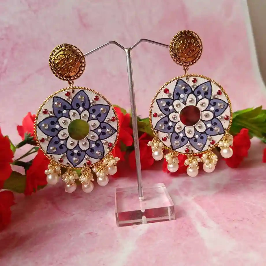 MANDALA HAND PAINTED EARRINGS NUSRAT