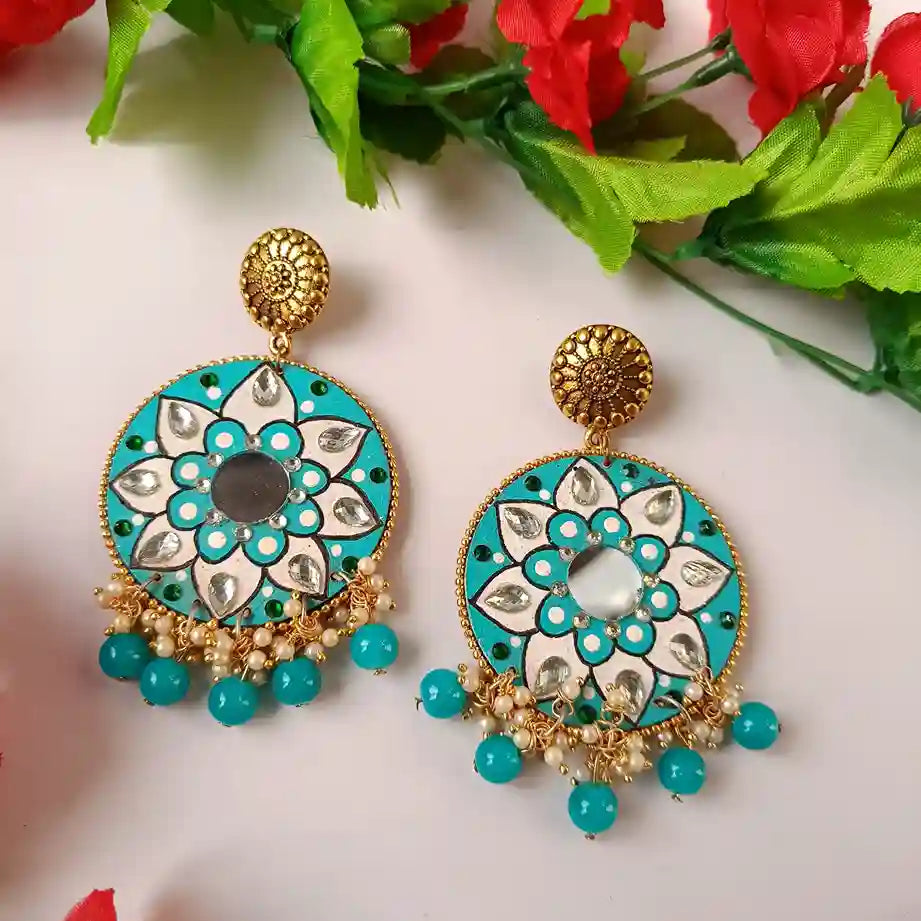 MANDALA HAND PAINTED EARRINGS RUKSHA