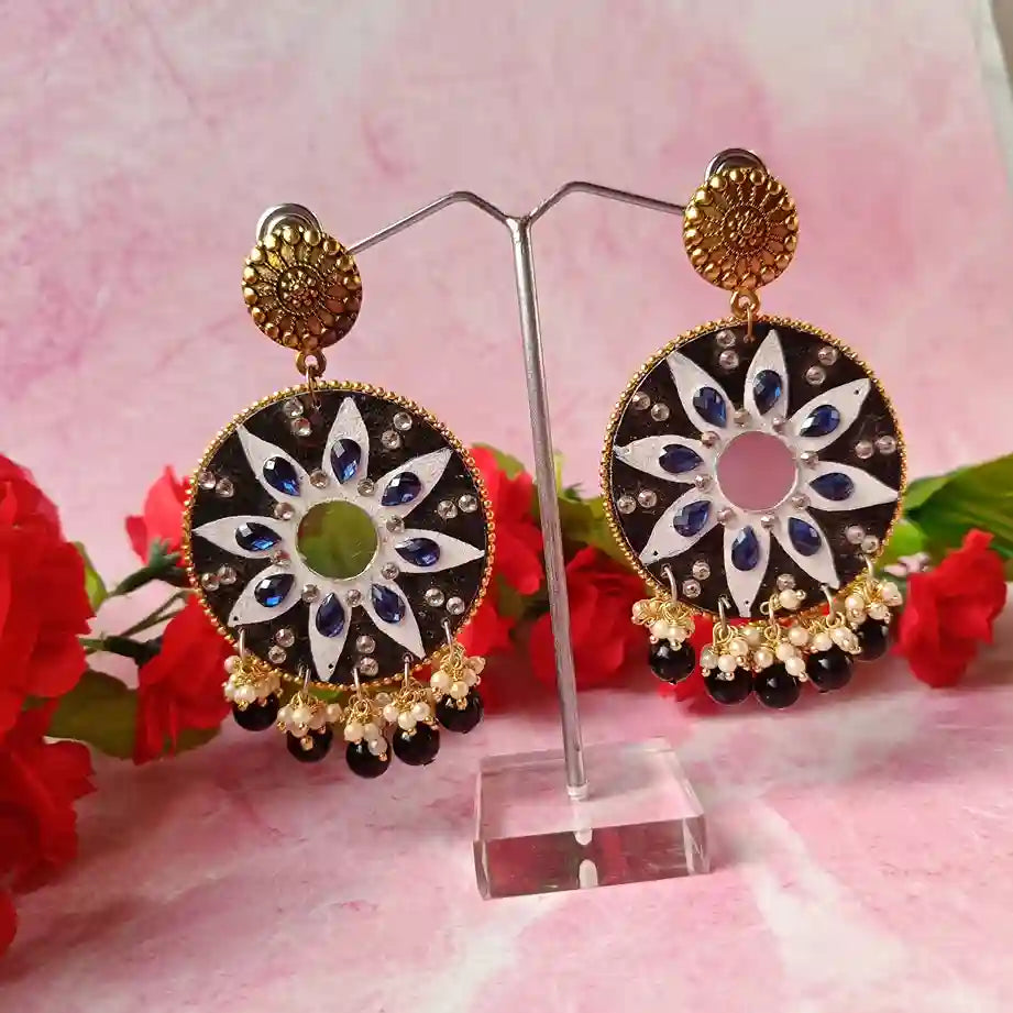 MANDALA HAND PAINTED EARRINGS SANAYA [product_variant]- TelaNaari