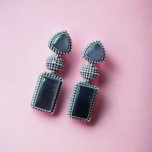 NEKI SILVER OXIDISED EARRINGS