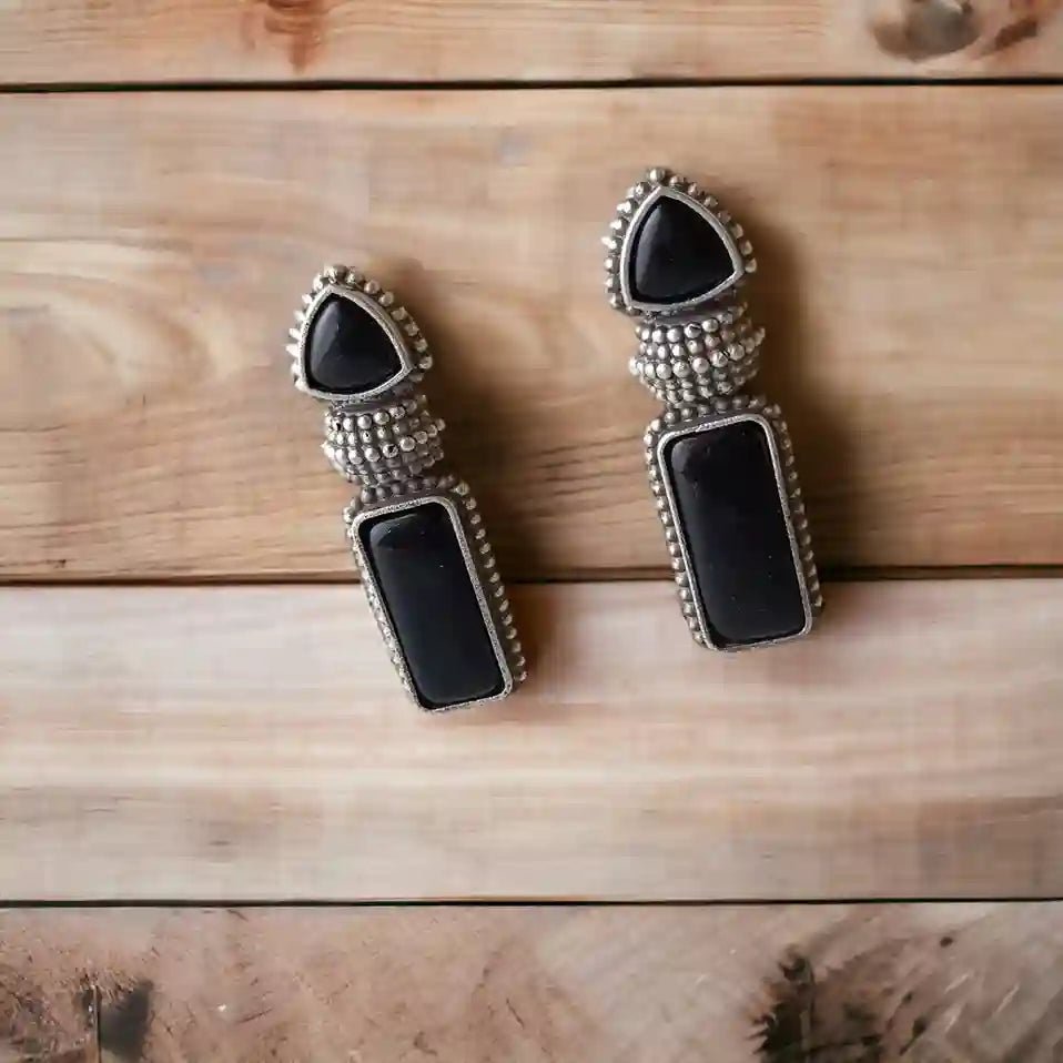 NEKI SILVER OXIDISED EARRINGS