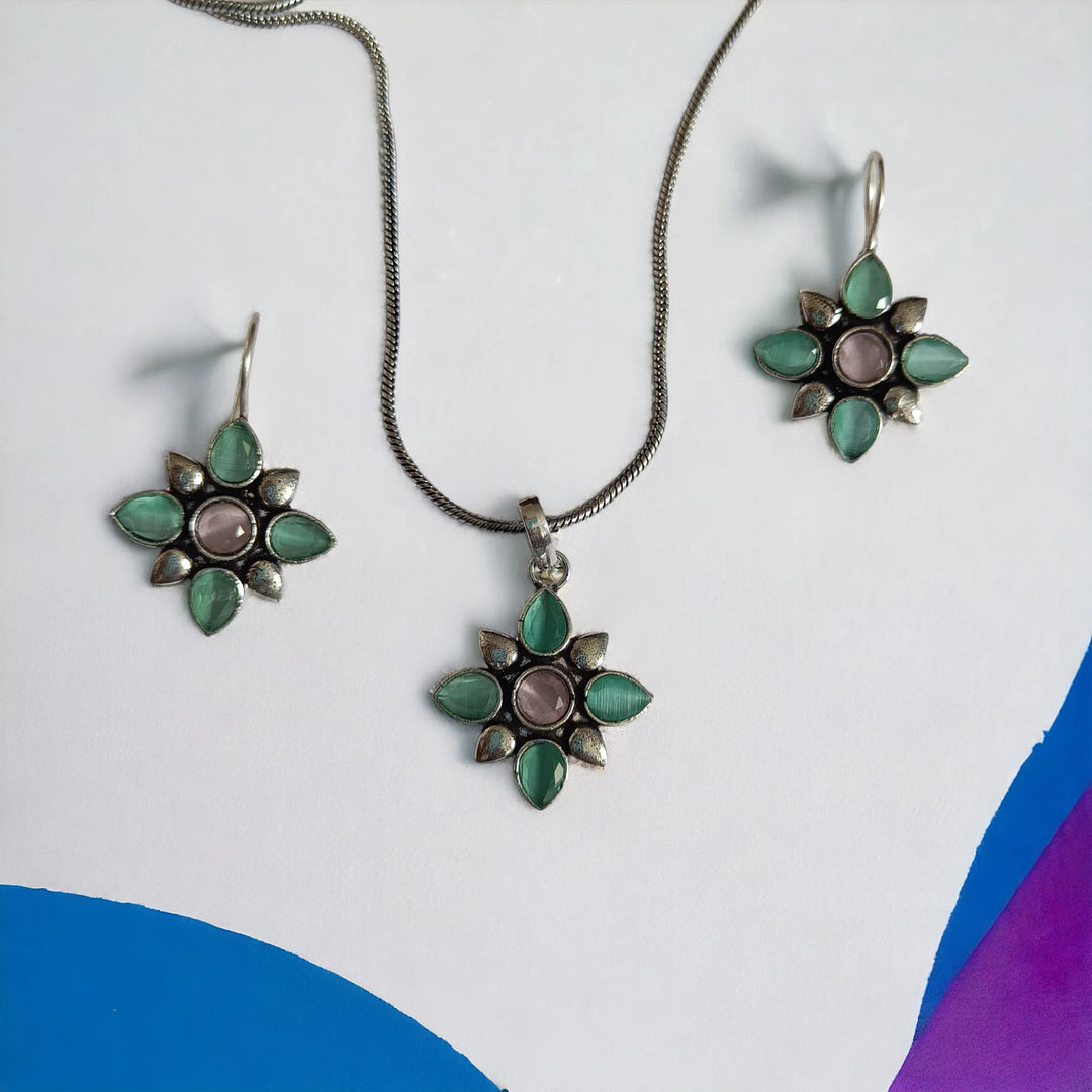 JIYANA SILVER OXIDISED EARRINGS