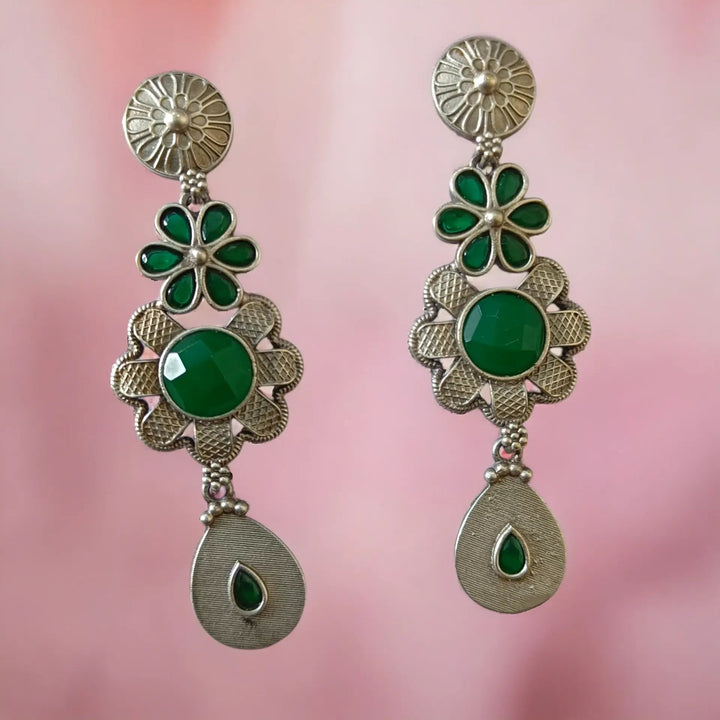 Silver Oxidised Dangler Earrings Kusum