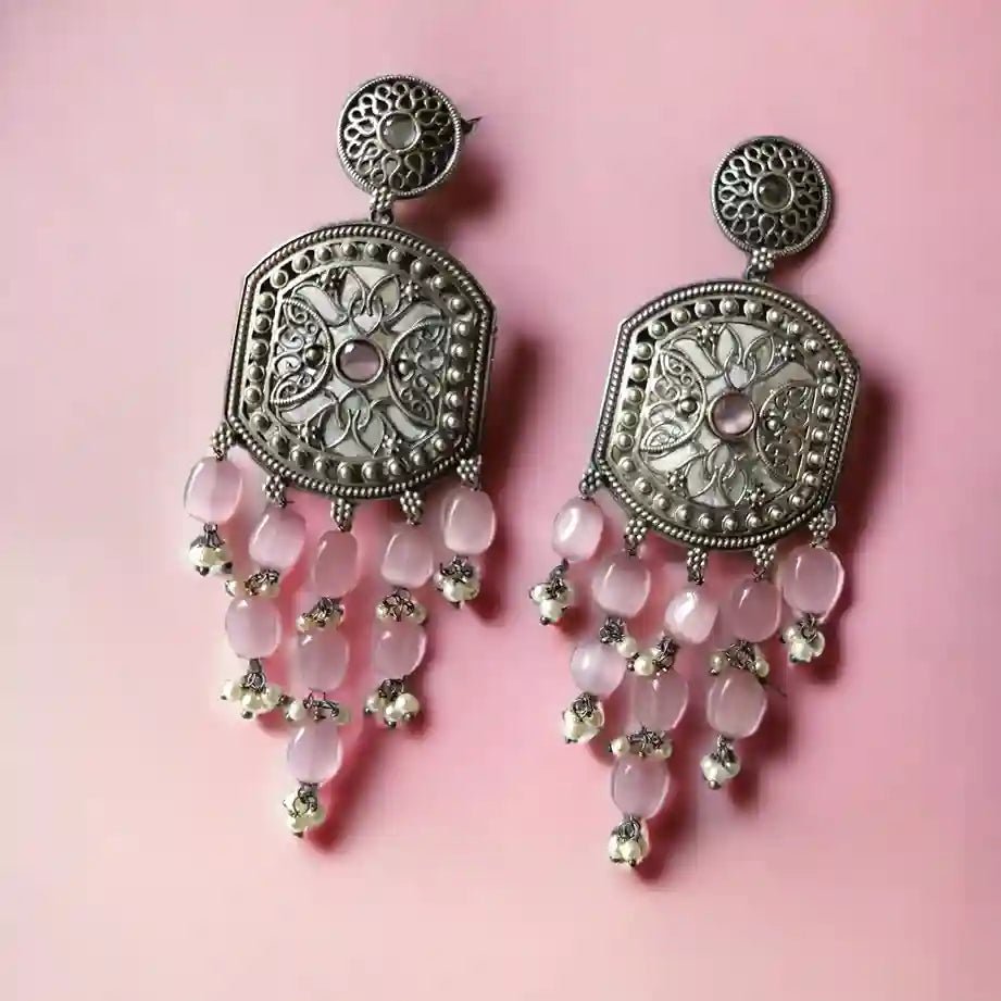 SILVER OXIDISED EARRINGS DAKSHA Dangler