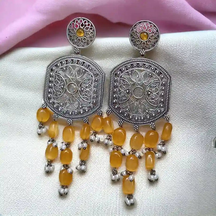 SILVER OXIDISED EARRINGS DAKSHA Dangler