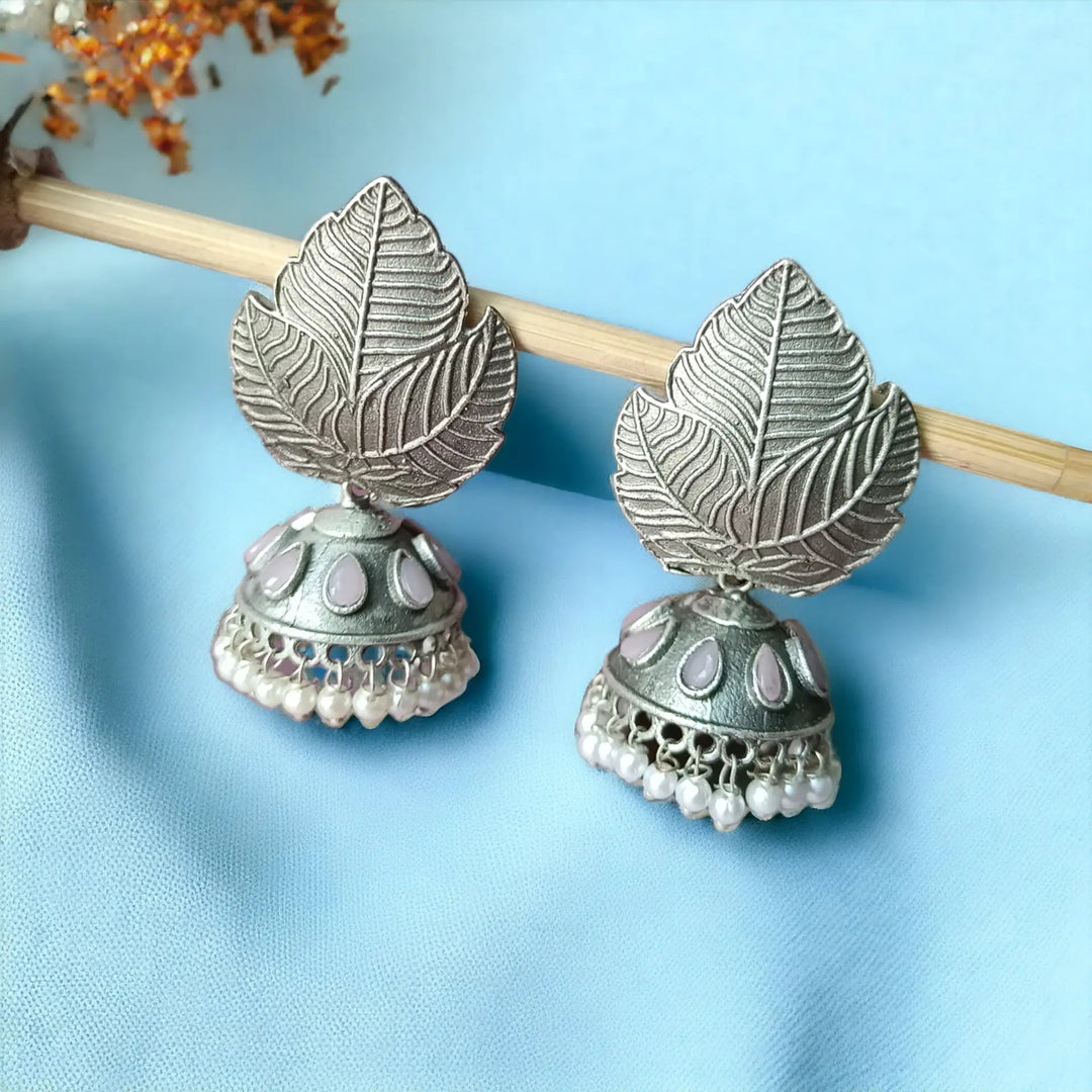 SILVER OXIDISED EARRINGS KAVYA JHUMKI