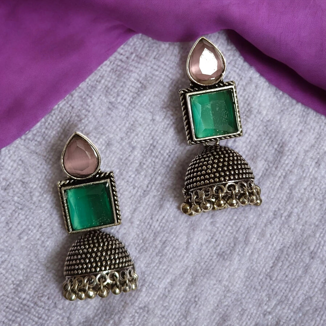 SILVER OXIDISED EARRINGS SABREEN