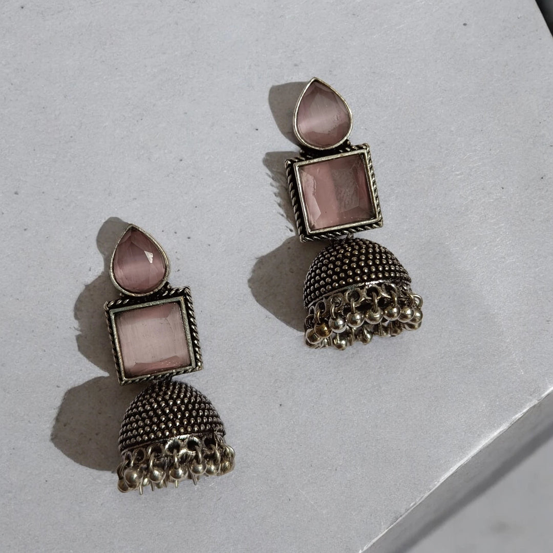 SILVER OXIDISED EARRINGS SABREEN