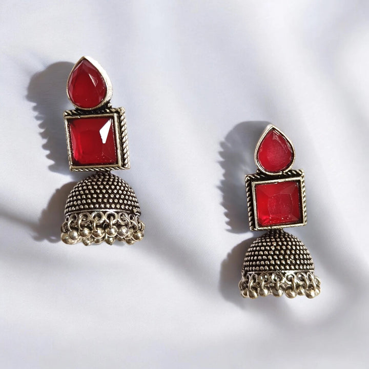 SILVER OXIDISED EARRINGS SABREEN