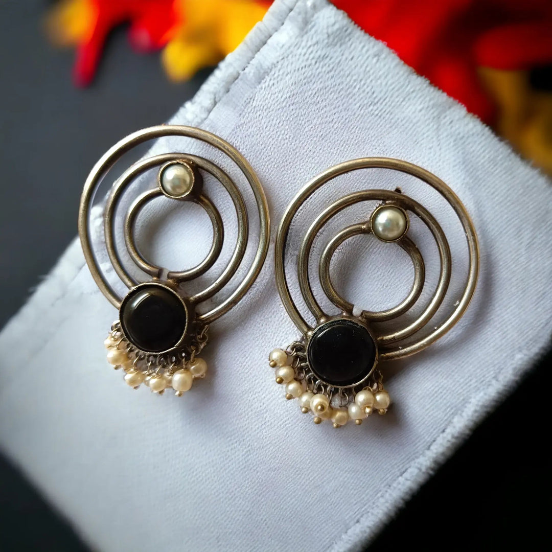 Silver Oxidised Earrings Shilpi [product_variant]- TelaNaari