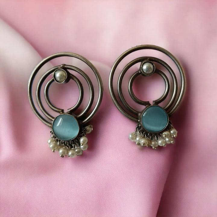 Silver Oxidised Earrings Shilpi