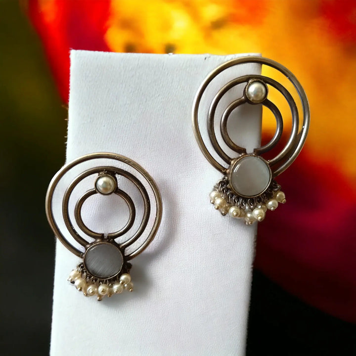 Silver Oxidised Earrings Shilpi