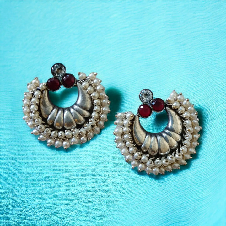 Silver Oxidised Earrings Shobha [product_variant]- TelaNaari