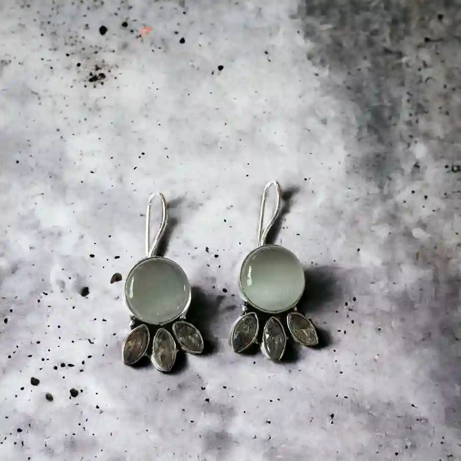 SILVER OXIDISED EARRINGS SREYA