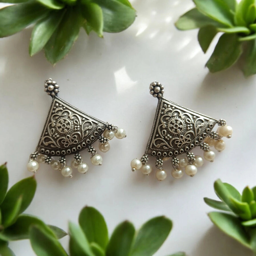 SILVER OXIDISED EARRINGS WAHIDA