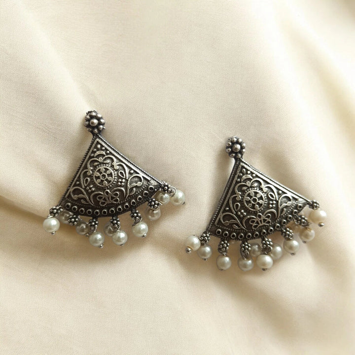 SILVER OXIDISED EARRINGS WAHIDA