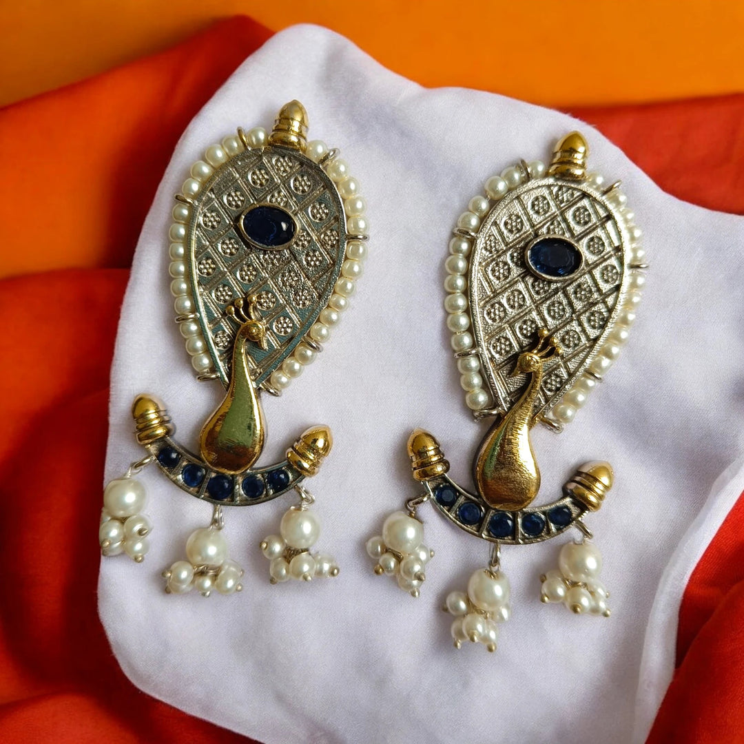 SILVER OXIDISED EARRINGS YASMIN [product_variant]- TelaNaari