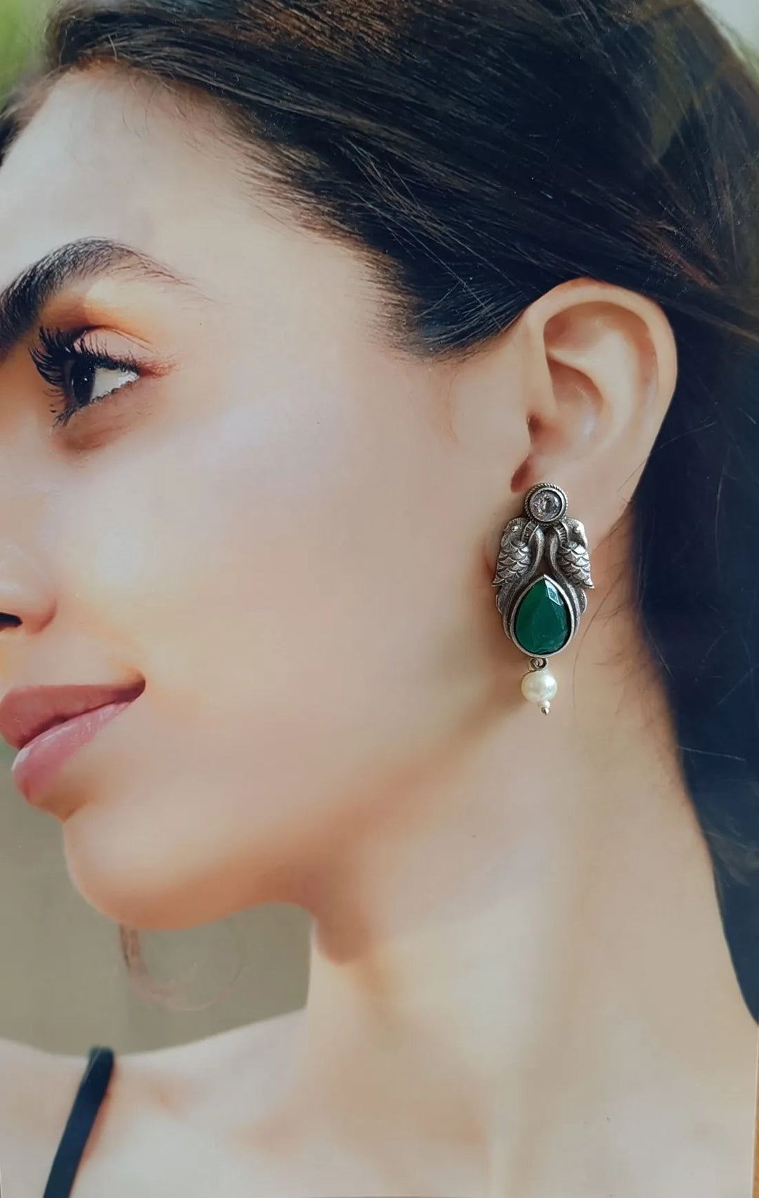 SILVER OXIDISED TIMELESS EARRINGS AHANA