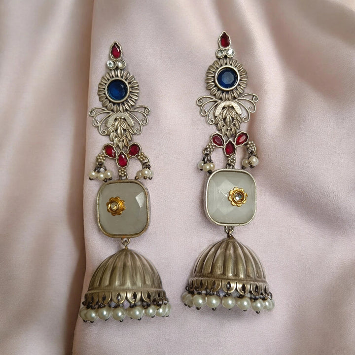 SILVER OXIDISED TIMELESS JUMKA EARRINGS BHAIRVI