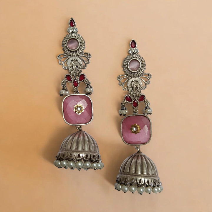 SILVER OXIDISED TIMELESS JUMKA EARRINGS BHAIRVI