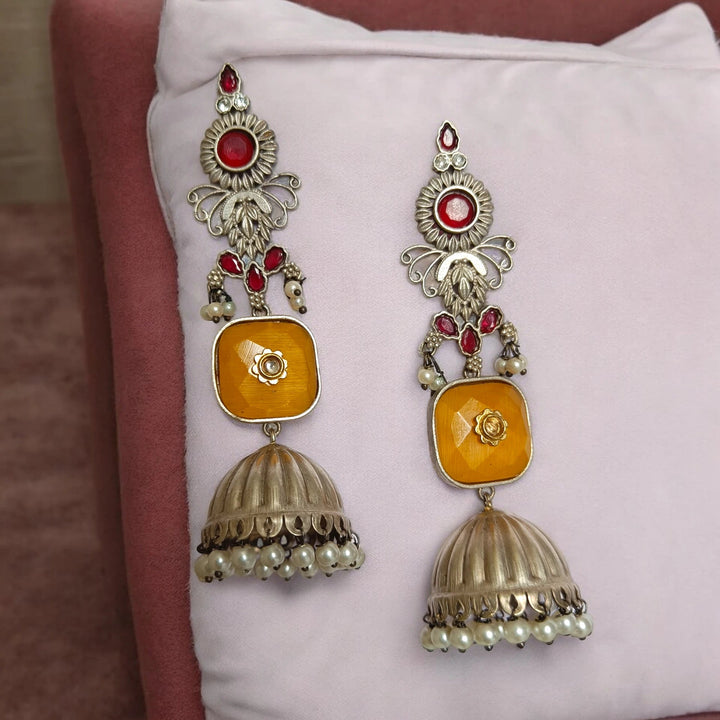 SILVER OXIDISED TIMELESS JUMKA EARRINGS BHAIRVI