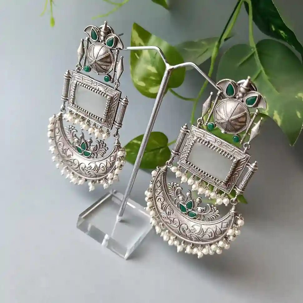 TELA NAARI WHIRLWIND SILVER OXIDISED EARRINGS MISHA - TelaNaari