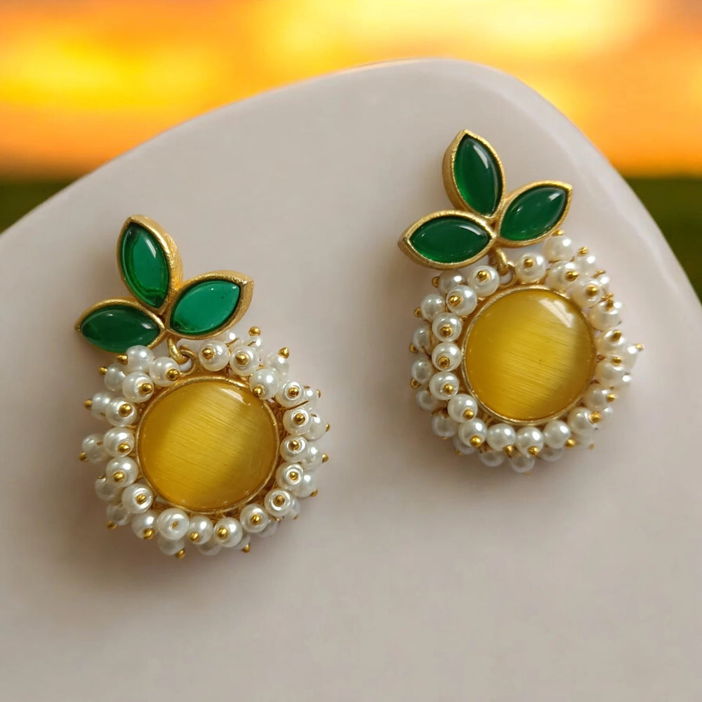 TELANAARI GOLD TONED CONTEMPORARY EARRINGS VAMIKA