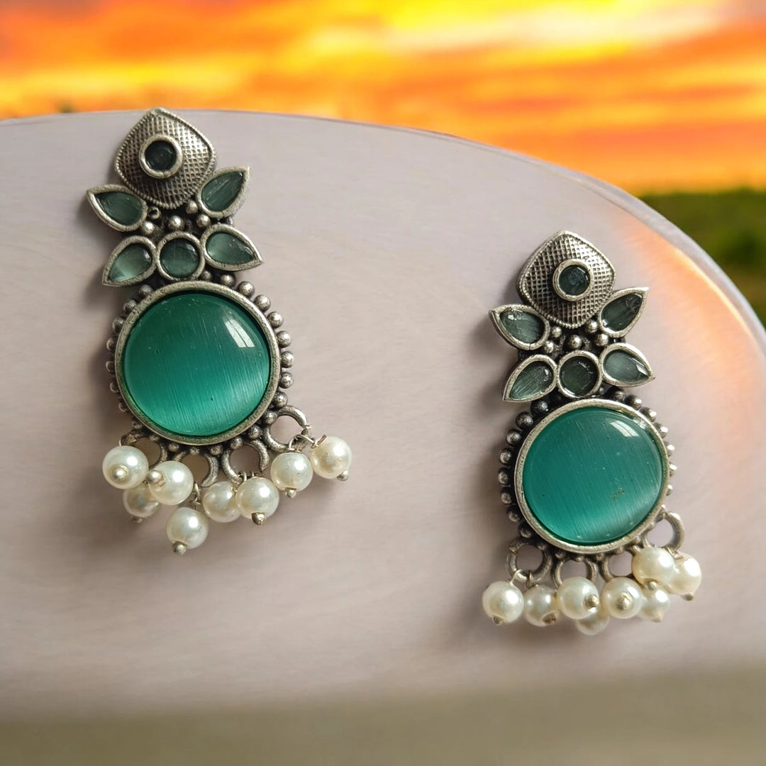 TELANAARI SILVER OXIDISED CLASSIC WHIMSY EARRINGS PADMINI [product_variant]- TelaNaari