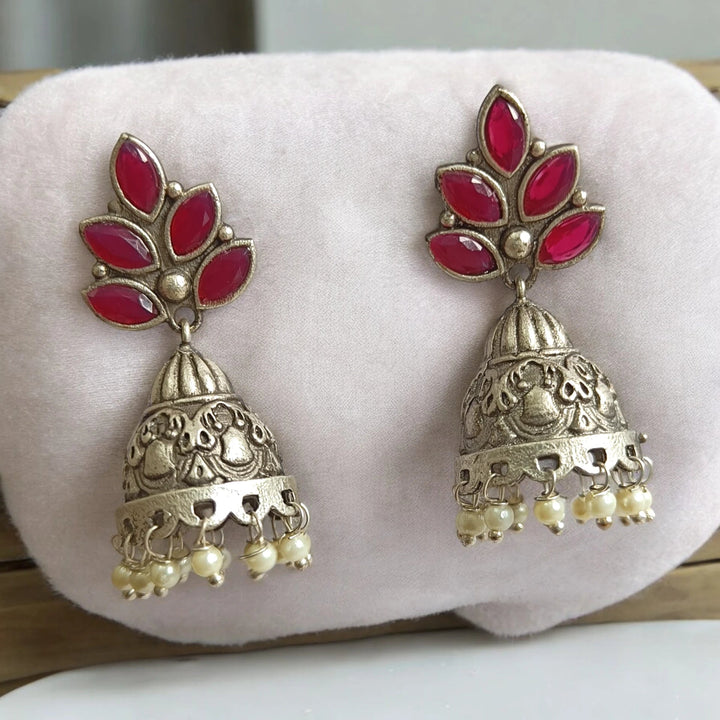 TELANAARI SILVER OXIDISED CLASSIC WHIMSY JHUMKI EARRINGS BHAGYASHRI