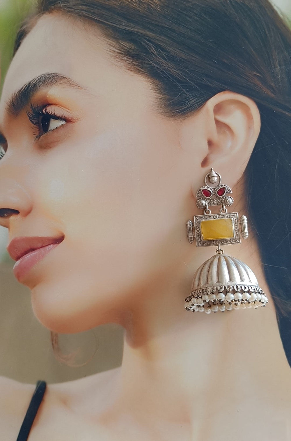 SILVER OXIDISED CLASSIC WHIMSY JHUMKI EARRINGS RAJLAKSHMI