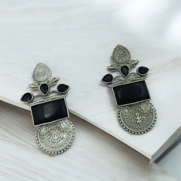 TIMELESS BEAUTY SILVER OXIDISED EARRINGS ADIJA [product_variant]- TelaNaari