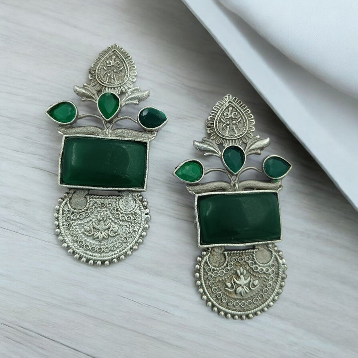 TIMELESS BEAUTY SILVER OXIDISED EARRINGS ADIJA [product_variant]- TelaNaari