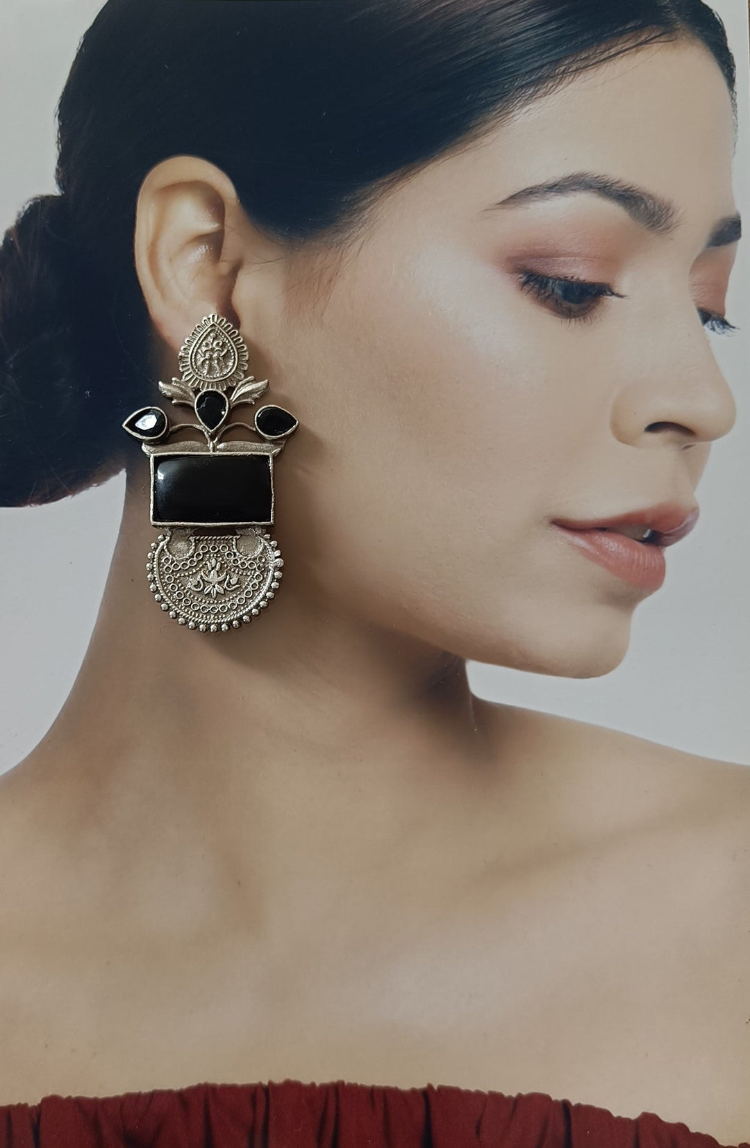 TIMELESS BEAUTY SILVER OXIDISED EARRINGS ADIJA [product_variant]- TelaNaari