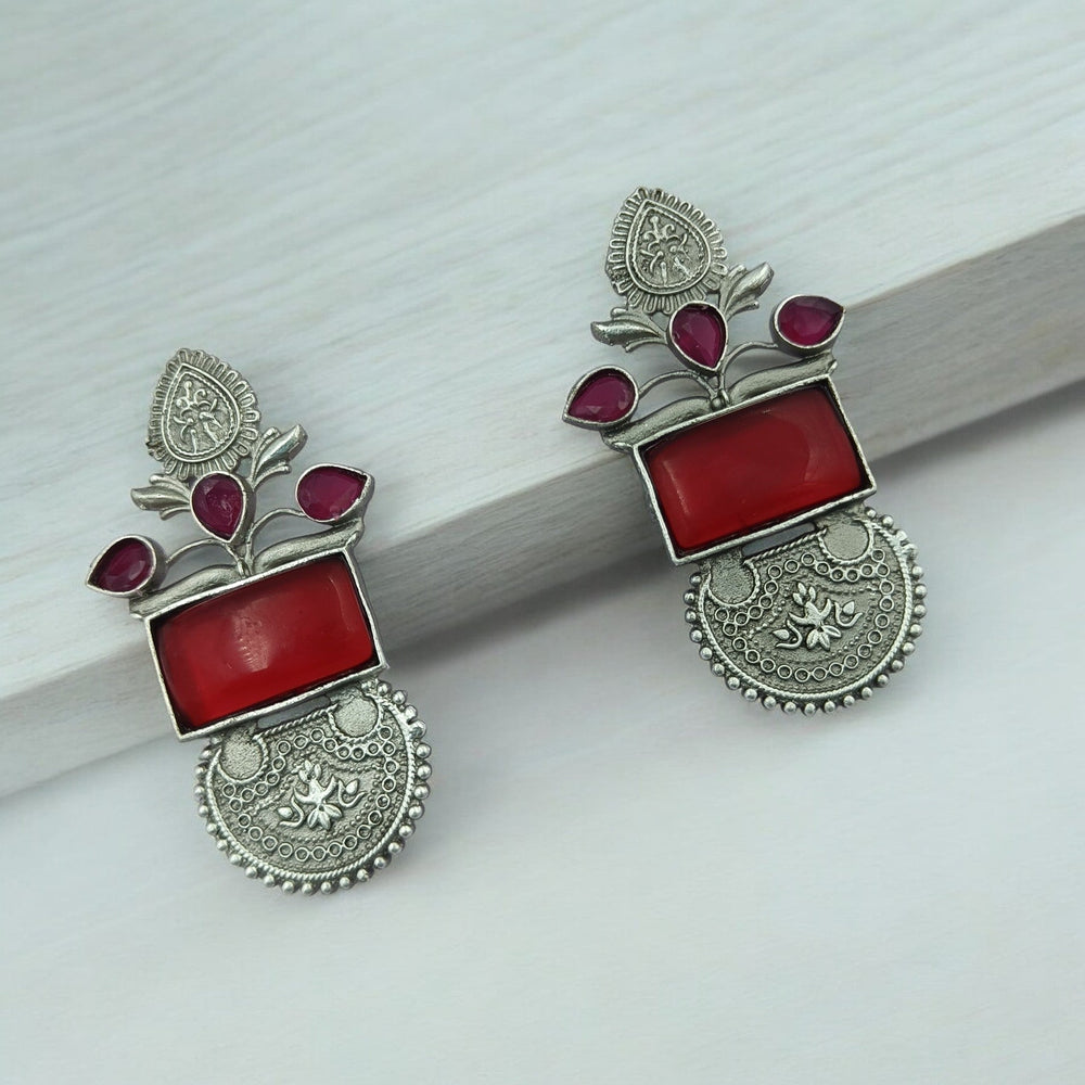 TIMELESS BEAUTY SILVER OXIDISED EARRINGS ADIJA