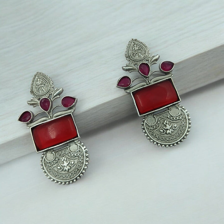 TIMELESS BEAUTY SILVER OXIDISED EARRINGS ADIJA [product_variant]- TelaNaari