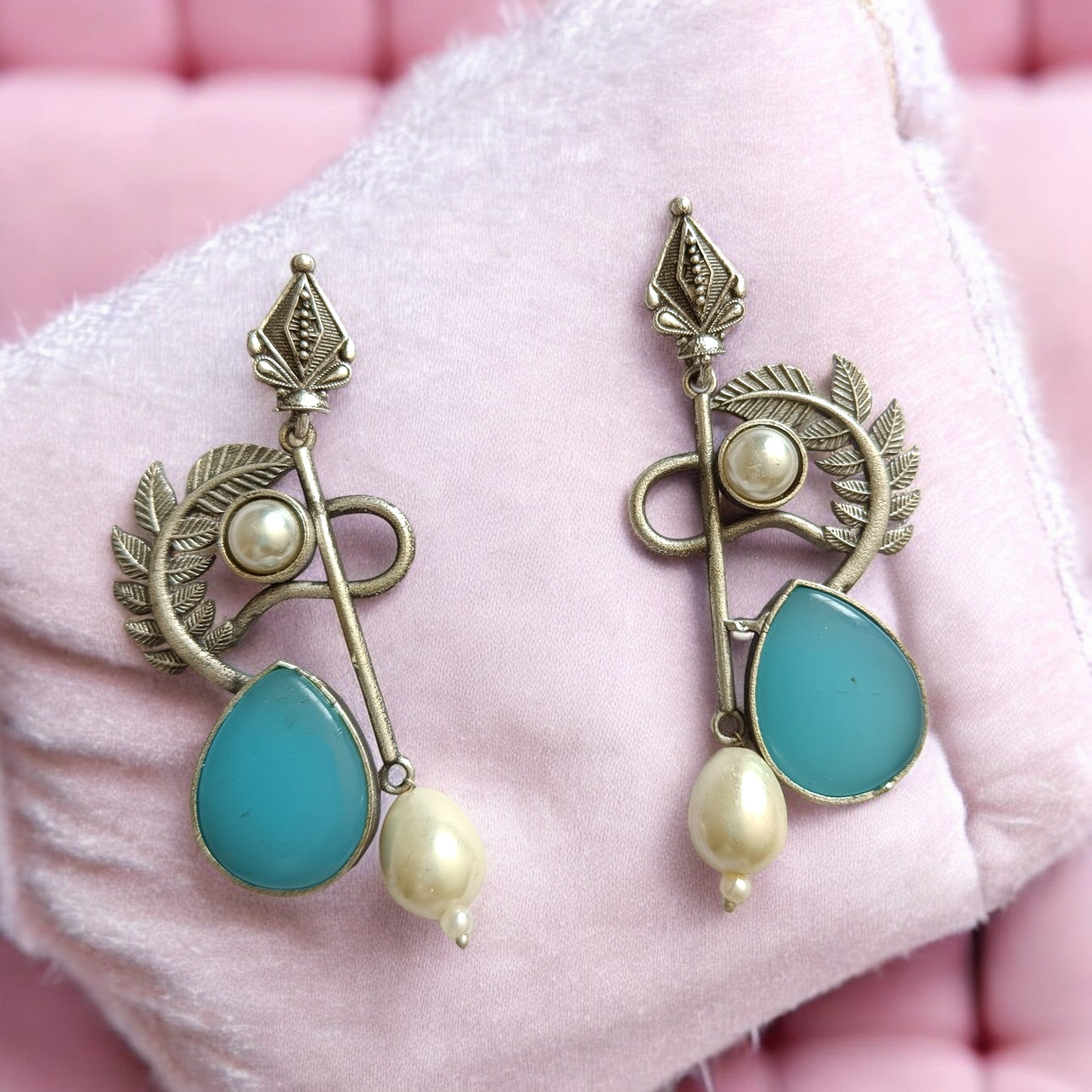 Oxidised pearl earrings store