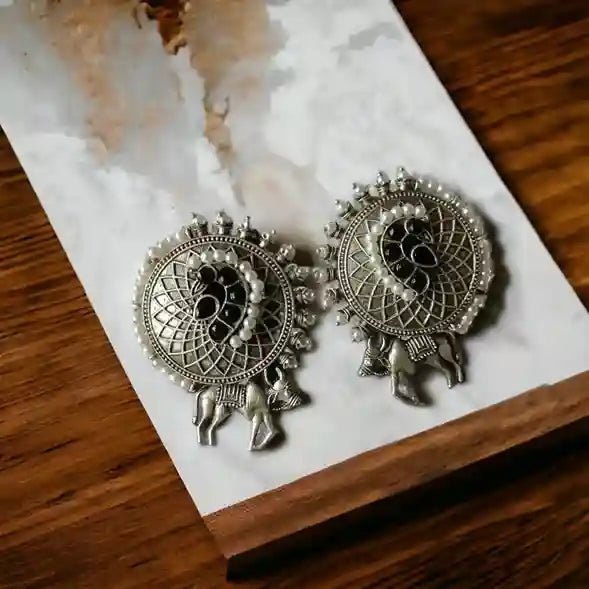 SILVER OXIDISED EARRINGS BHAVIYA